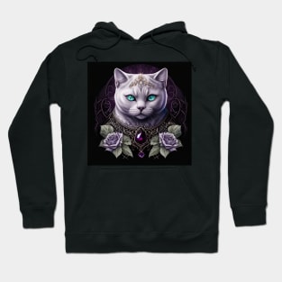 Dark Elegant White British Shorthair Hoodie